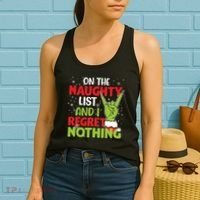On The Naughty List And I Regret Nothing Funny Christmas Women's Tank Top thumb 2