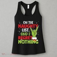 On The Naughty List And I Regret Nothing Funny Christmas Women's Tank Top thumb 3