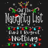 On The Naughty List And I Regret Nothing Funny Christmas Women's Hoodie thumb 2