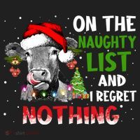 On The Naughty List And I Regret Nothing Cow Lover Christmas Great Gift Beanie thumb 2