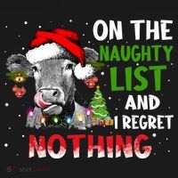 On The Naughty List And I Regret Nothing Cow Lover Christmas Great Gift Women's Hoodie thumb 2