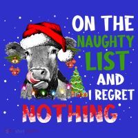 On The Naughty List And I Regret Nothing Cow Lover Christmas Great Gift Apron thumb 3