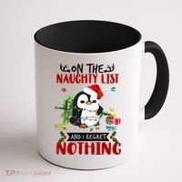 On The Naughty List And I Regret Nothing Penguin Funny Gift Coffee Mug thumb 1