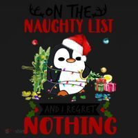 On The Naughty List And I Regret Nothing Penguin Funny Gift Women's Hoodie thumb 2