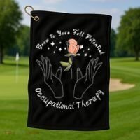 Occupational Therapy Ot Month Therapist Floral Ot 'S Great Gift Golf Towel thumb 1