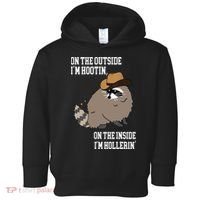 ON THE OUTSIDE IM HOOTIN ON THE INSIDE IM HOLLERIN Toddler Hoodie thumb 0