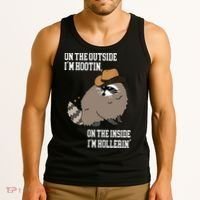 ON THE OUTSIDE IM HOOTIN ON THE INSIDE IM HOLLERIN Tank Top thumb 3