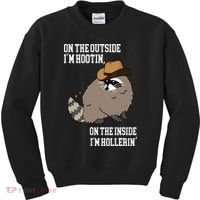 ON THE OUTSIDE IM HOOTIN ON THE INSIDE IM HOLLERIN Kids Sweatshirt thumb 0