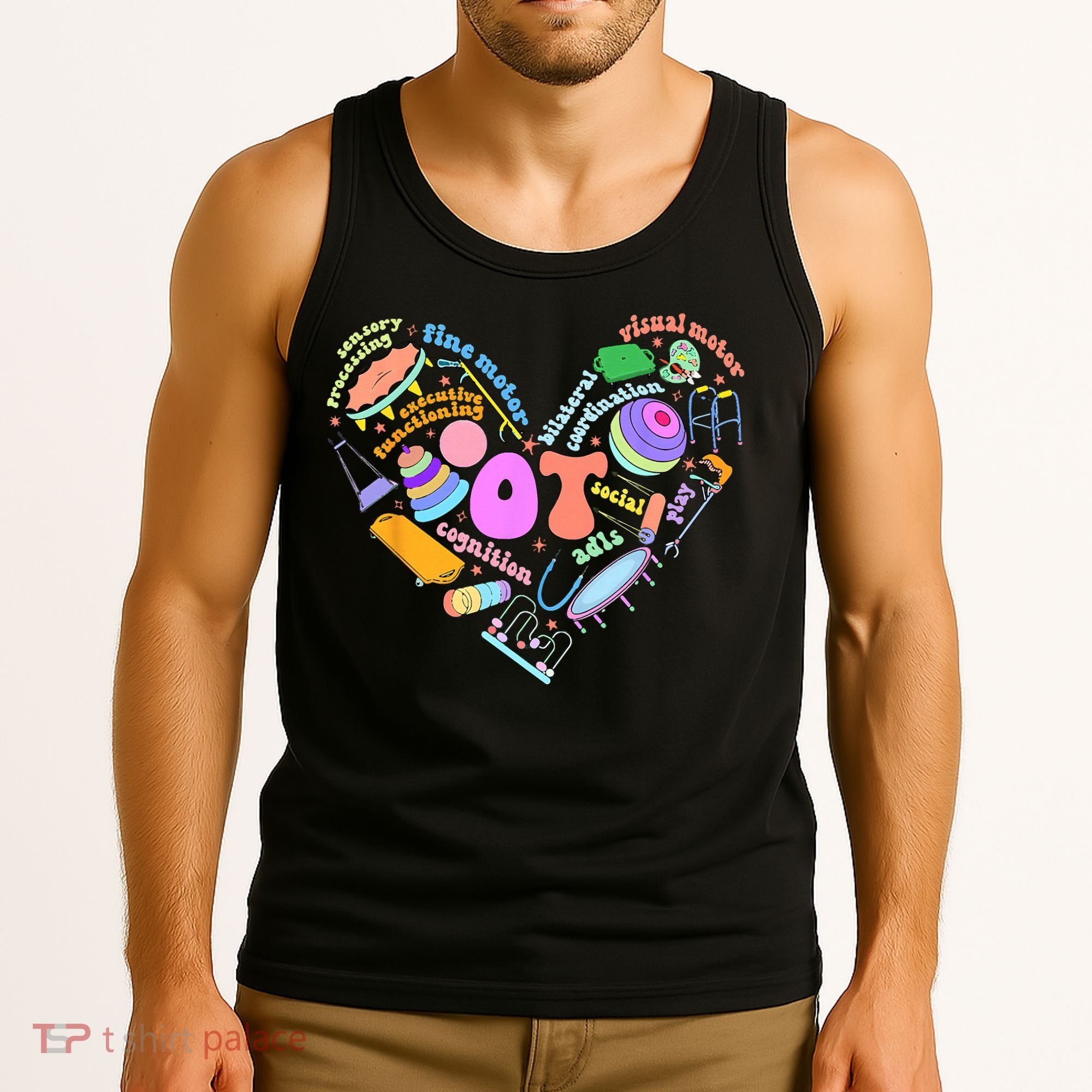 Occupational Therapy OT Therapist Heart Inspire OT Month Tank Top