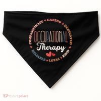 Occupational Therapy OT Therapist OT Month Groovy USA-Made Doggie Bandana thumb 0