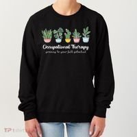 Occupational Therapy Pediatric Therapist Ot Month Cute Plant Great Gift Women's Sweatshirt thumb 0