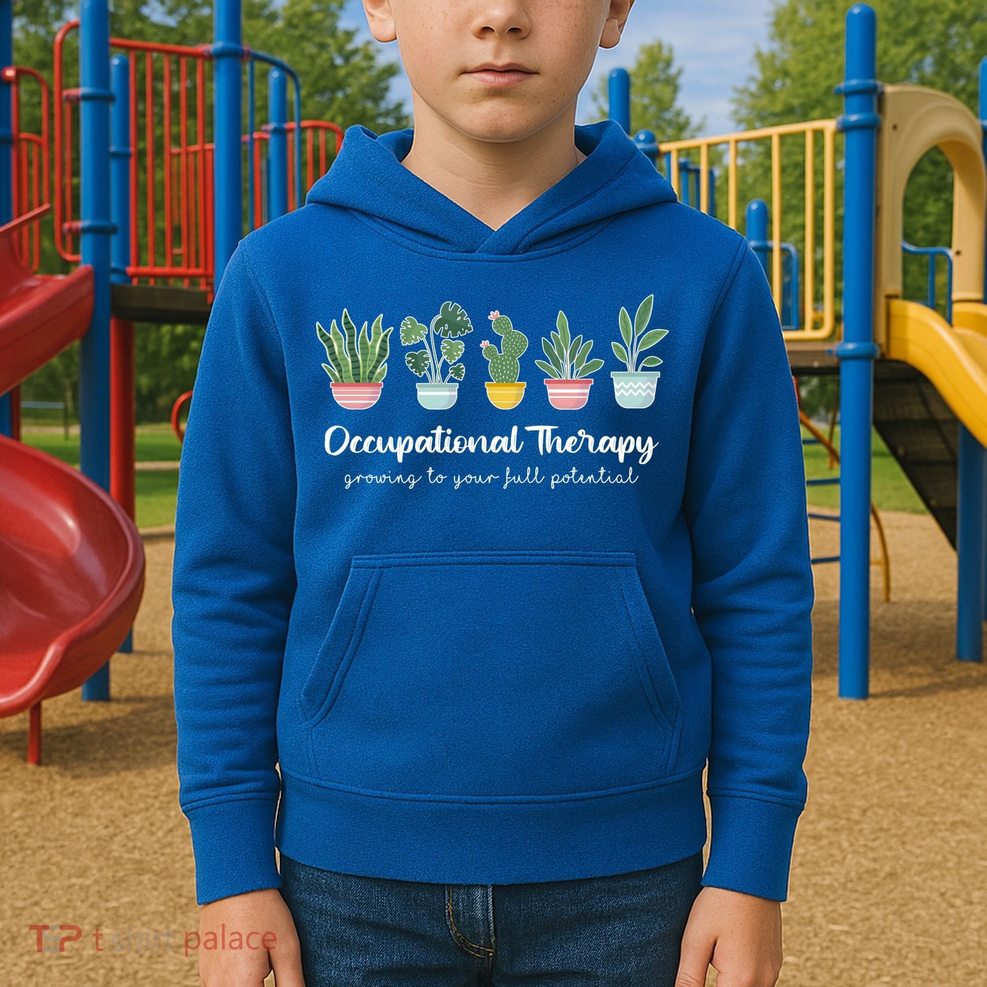 Occupational Therapy Pediatric Therapist Ot Month Cute Plant Great Gift Kids Hoodie
