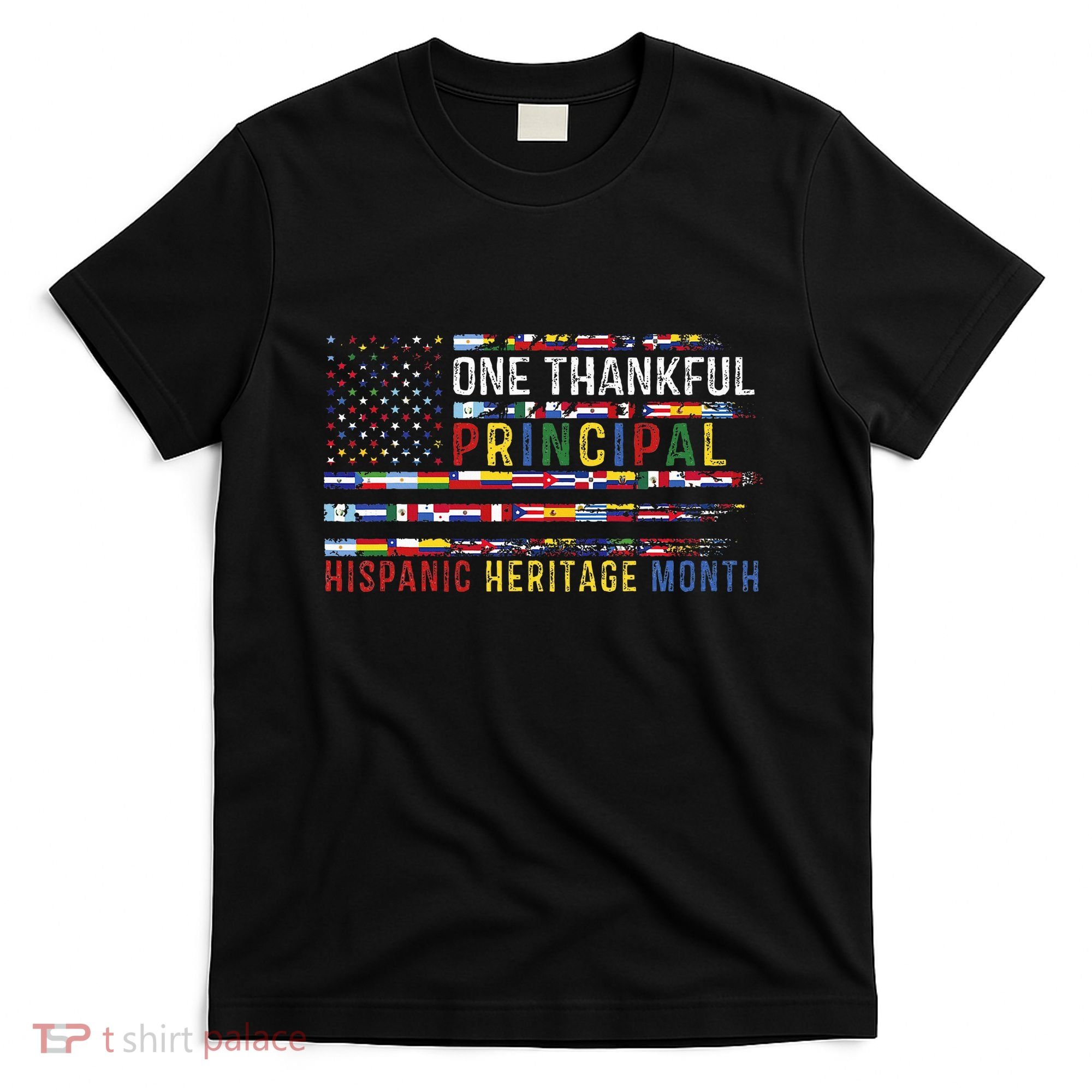 One Thankful Principal Hispanic Heritage Month USA Flag T-Shirt