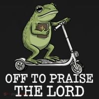 Off To Praise The Lord Funny Christian Frog Meme Women's T-Shirt thumb 6