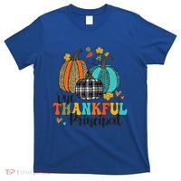 One Thankful Principal School Pumpkins Thanksgiving Fall T-Shirt thumb 0