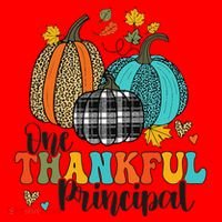 One Thankful Principal School Pumpkins Thanksgiving Fall Santa Hat thumb 1