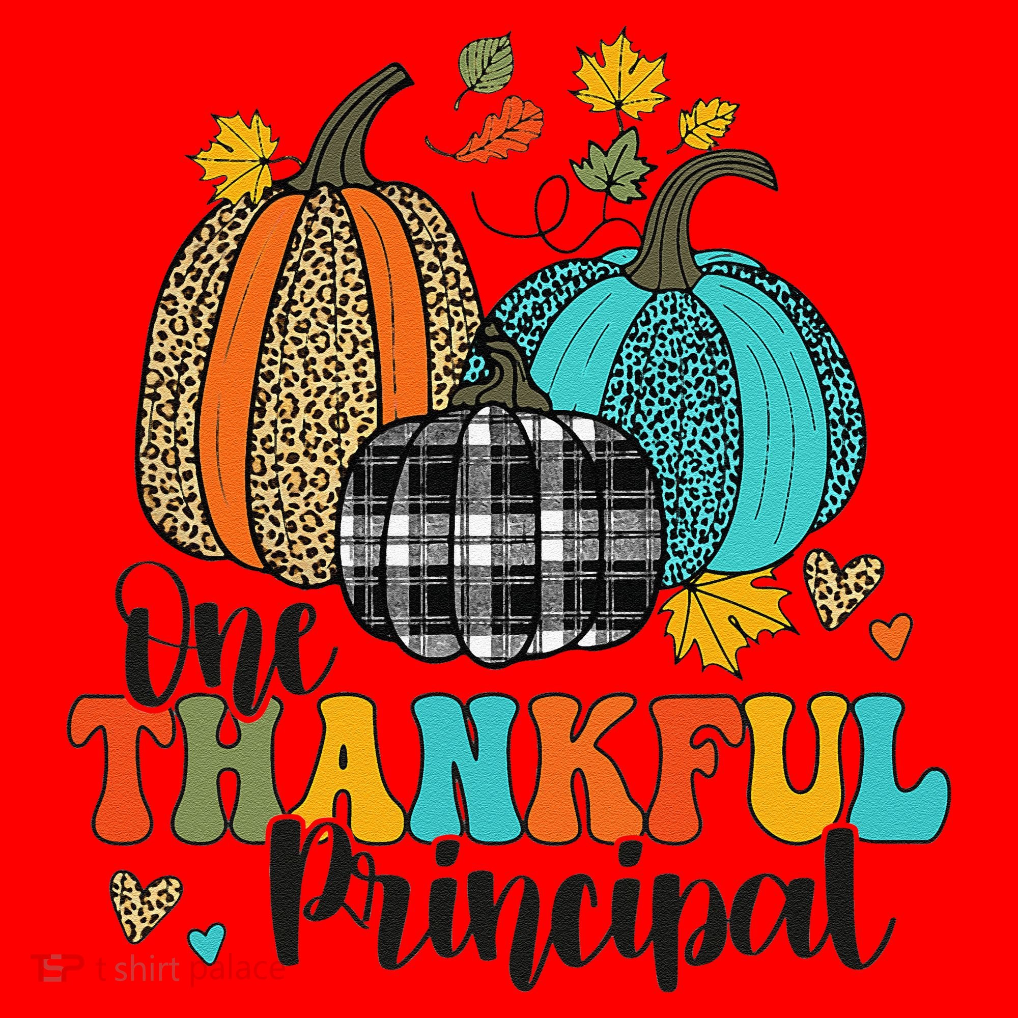 One Thankful Principal School Pumpkins Thanksgiving Fall Santa Hat