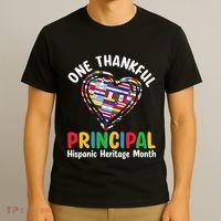 One Thankful Principal Hispanic Heritage Month Countries T-Shirt thumb 3