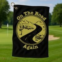 On The Road Again Vacation Camping Road Trip Golf Towel thumb 1