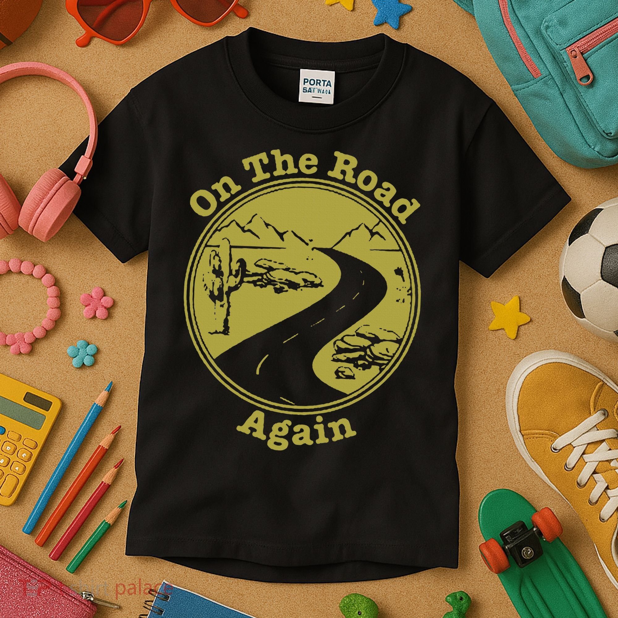 On The Road Again Vacation Camping Road Trip Kids T-Shirt