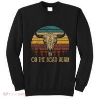 On The Road Again Outlaws Music Bull Skull Love Cowboy Boots Sweatshirt thumb 0