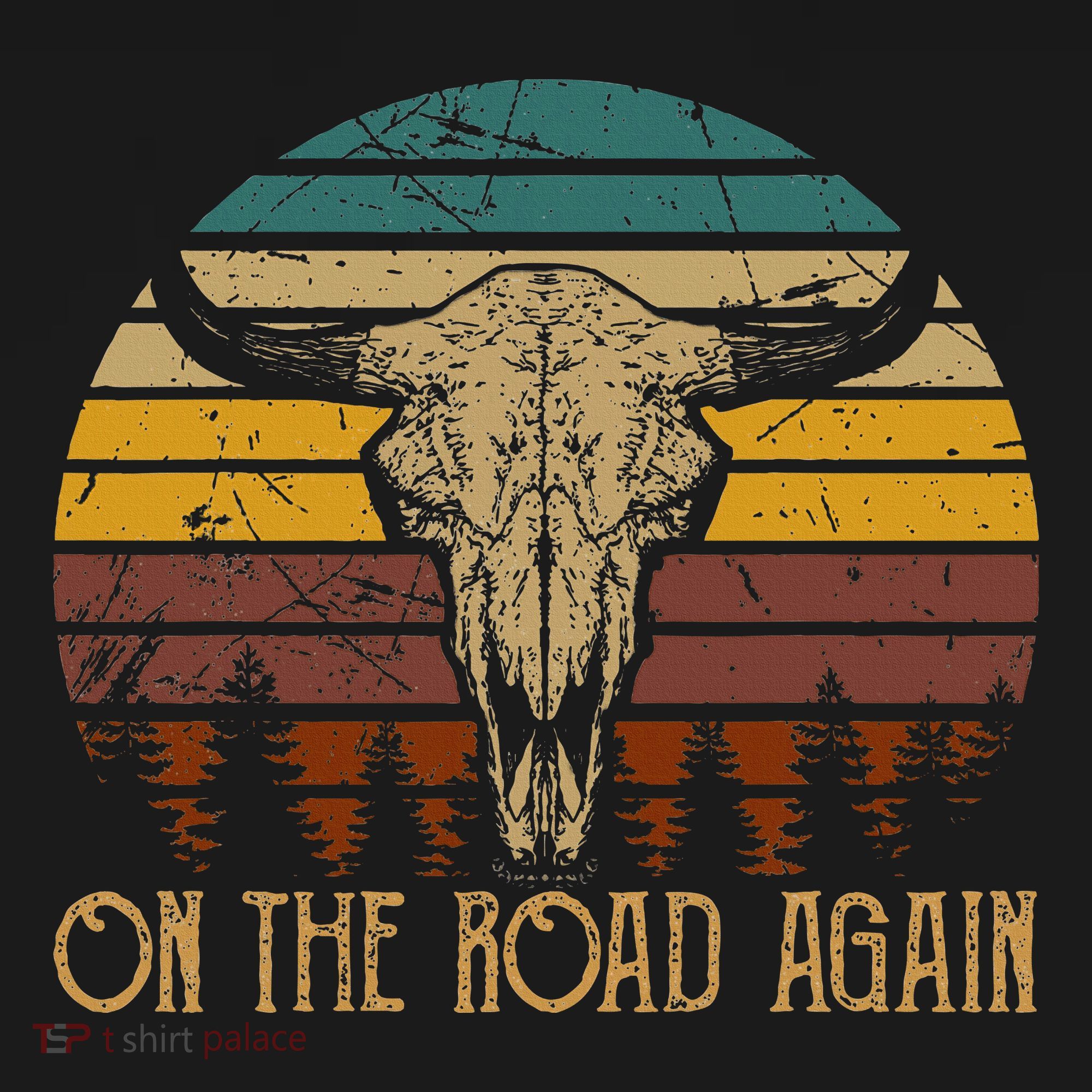 On The Road Again Outlaws Music Bull Skull Love Cowboy Boots Women's Hoodie