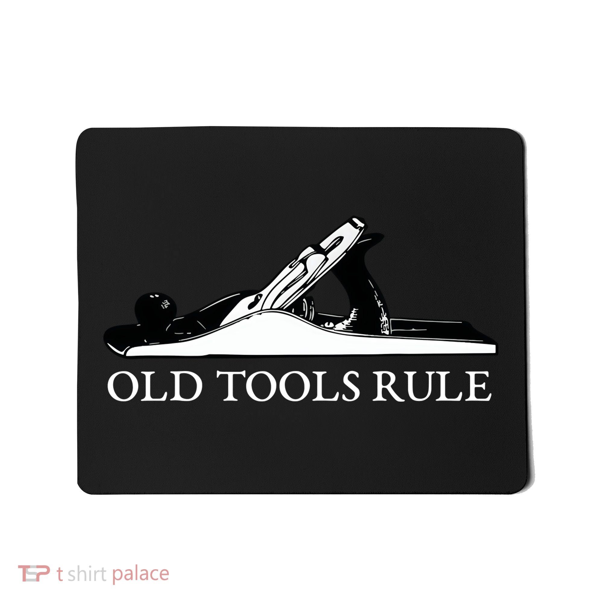 OLD TOOLS RULE HAND PLANE WOODWORKING MAN CAVE Mousepad