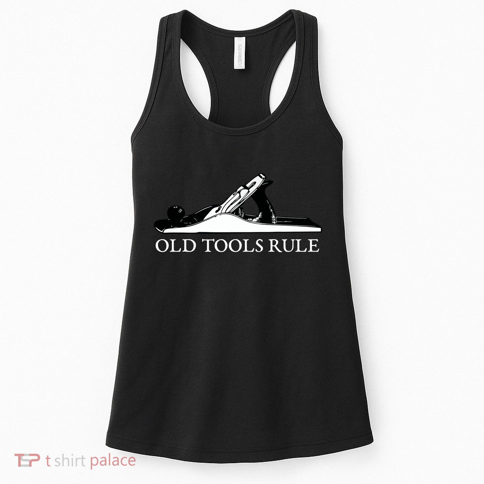 OLD TOOLS RULE HAND PLANE WOODWORKING MAN CAVE Women's Tank Top