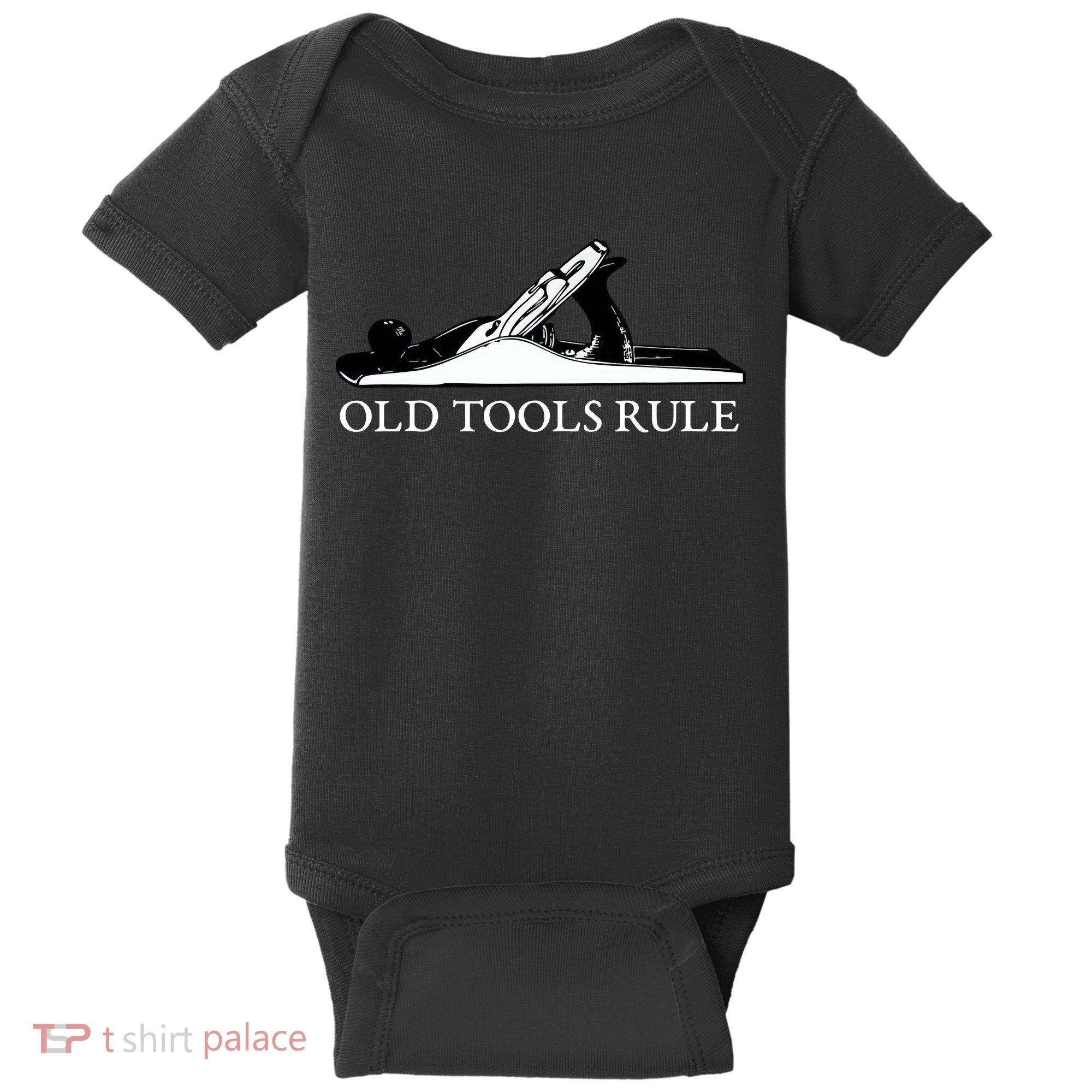 OLD TOOLS RULE HAND PLANE WOODWORKING MAN CAVE Baby Bodysuit