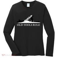 OLD TOOLS RULE HAND PLANE WOODWORKING MAN CAVE Women's Long Sleeve Shirt thumb 0