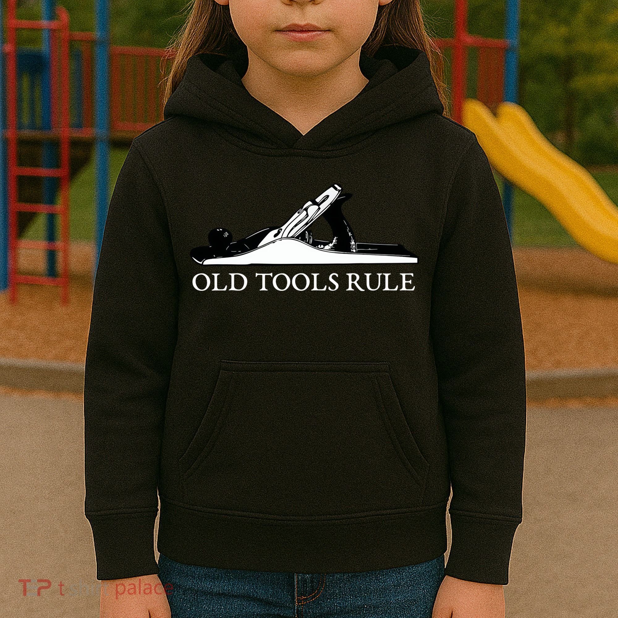 OLD TOOLS RULE HAND PLANE WOODWORKING MAN CAVE Kids Hoodie
