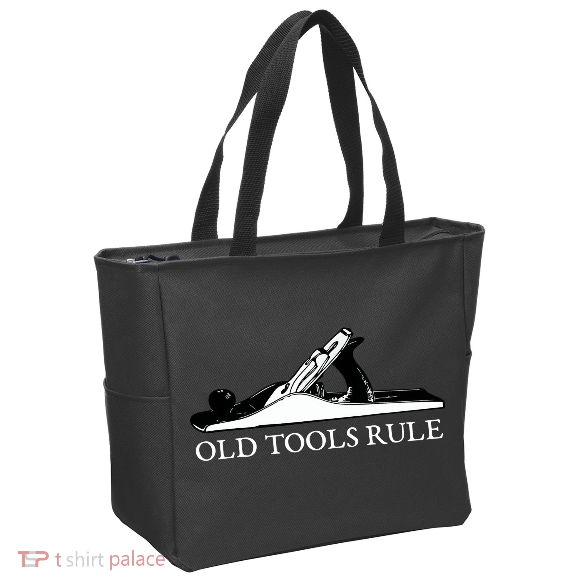 OLD TOOLS RULE HAND PLANE WOODWORKING MAN CAVE Tote Bag