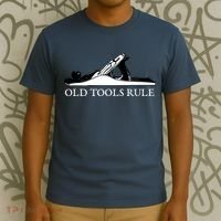 OLD TOOLS RULE HAND PLANE WOODWORKING MAN CAVE T-Shirt thumb 3