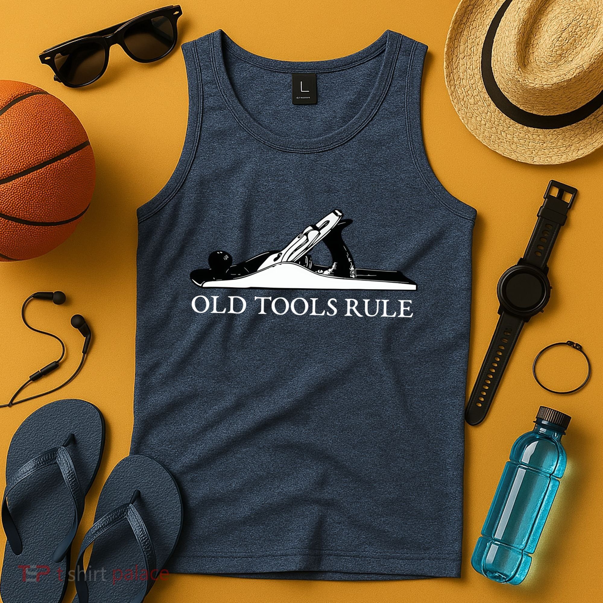 OLD TOOLS RULE HAND PLANE WOODWORKING MAN CAVE Tank Top