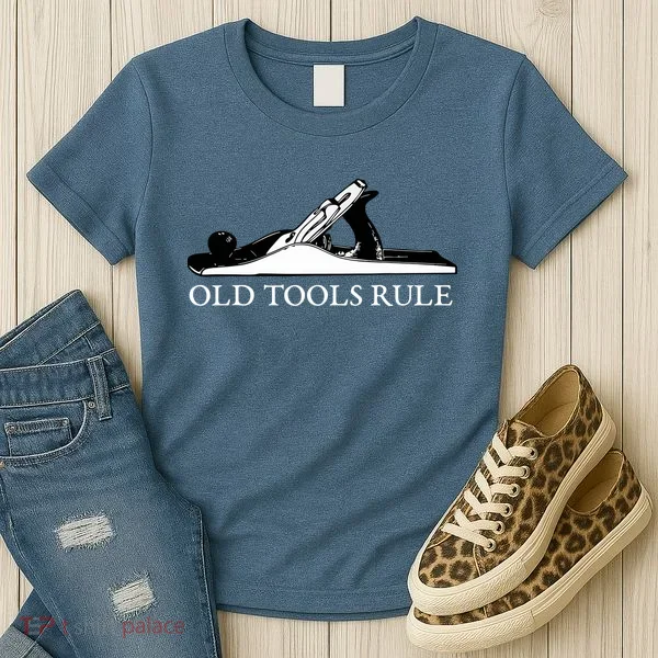 OLD TOOLS RULE HAND PLANE WOODWORKING MAN CAVE Women's T-Shirt