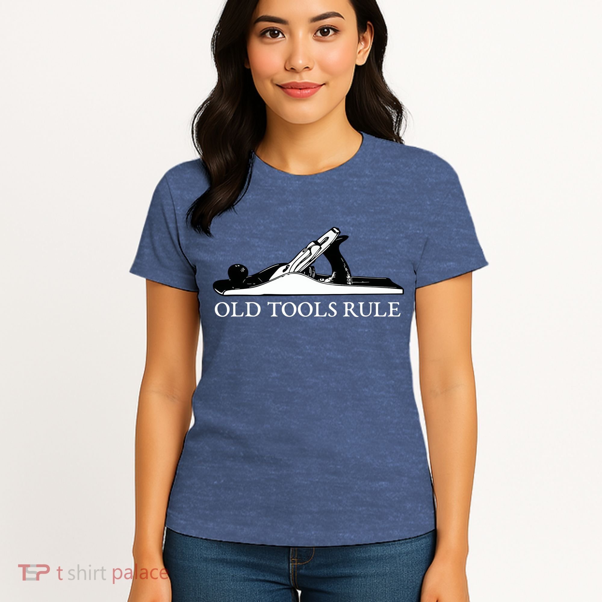 OLD TOOLS RULE HAND PLANE WOODWORKING MAN CAVE Women's T-Shirt
