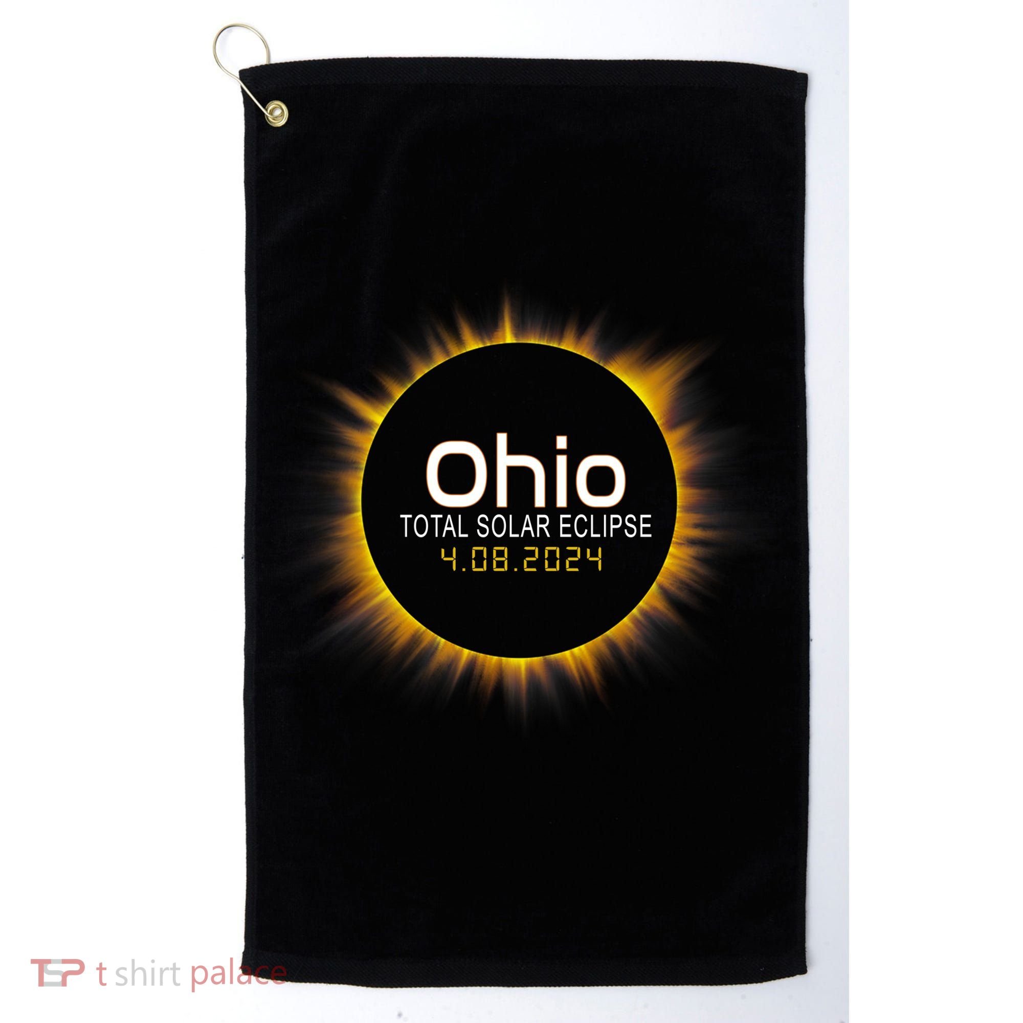 Ohio Total Solar Eclipse April 8 2024 Golf Towel
