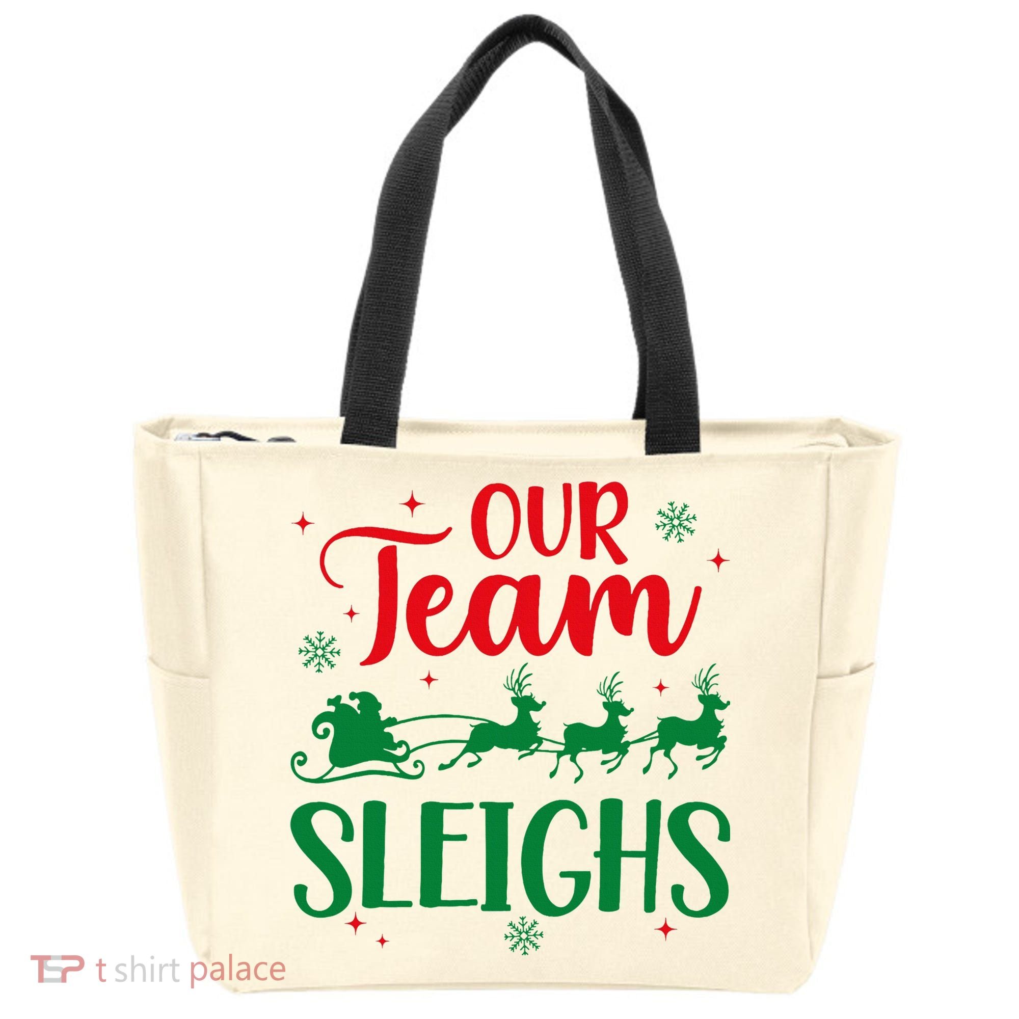 Our Team Sleighs Christmas Santa Reindeers Office Staff Tote Bag