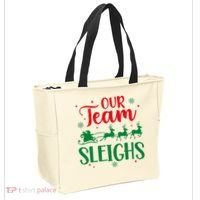 Our Team Sleighs Christmas Santa Reindeers Office Staff Tote Bag thumb 2
