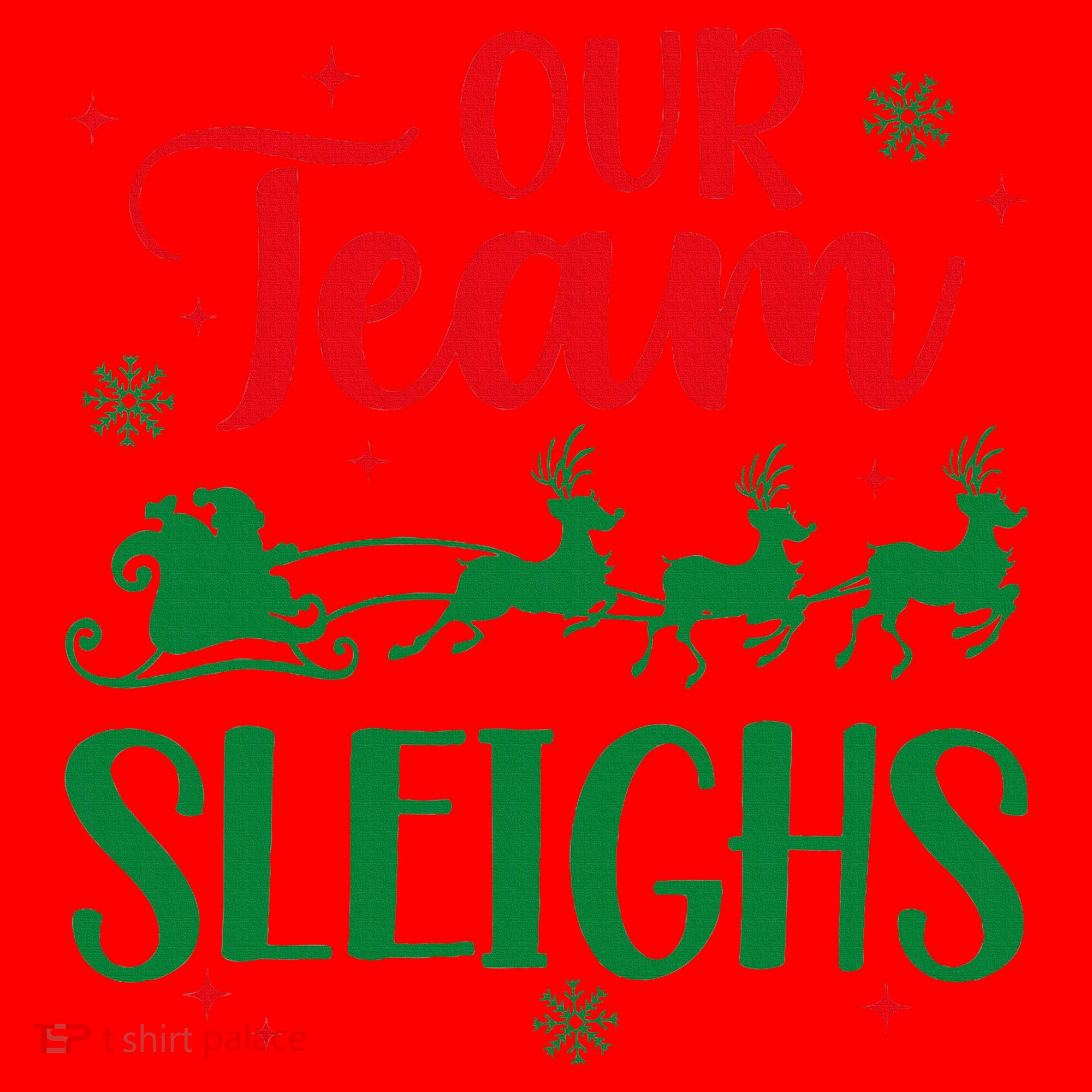 Our Team Sleighs Christmas Santa Reindeers Office Staff Santa Hat