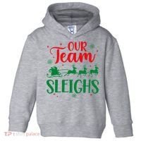 Our Team Sleighs Christmas Santa Reindeers Office Staff Toddler Hoodie thumb 0