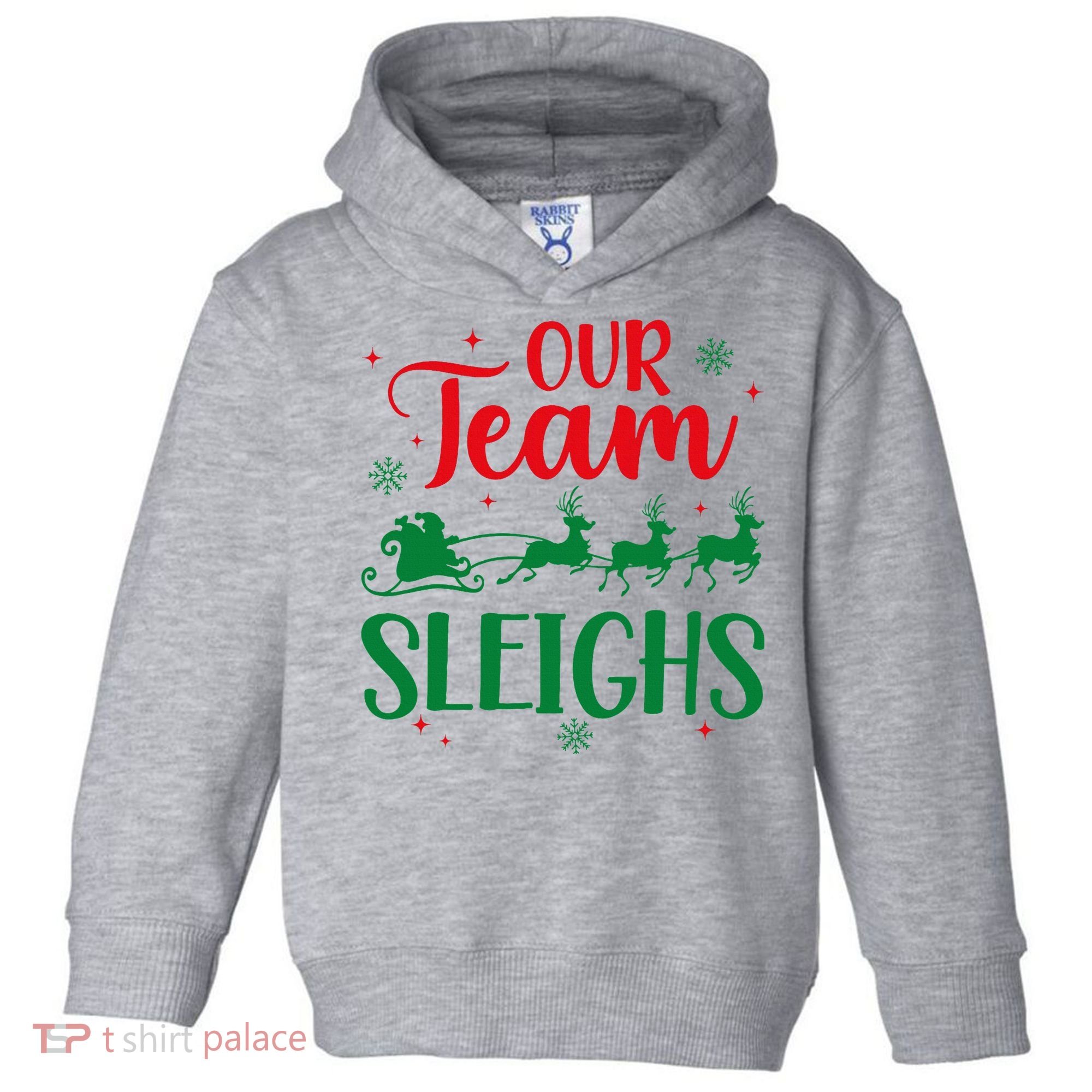 Our Team Sleighs Christmas Santa Reindeers Office Staff Toddler Hoodie