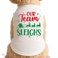 Our Team Sleighs Christmas Santa Reindeers Office Staff Doggie Tank thumb 0