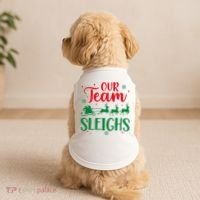 Our Team Sleighs Christmas Santa Reindeers Office Staff Doggie Tank thumb 2