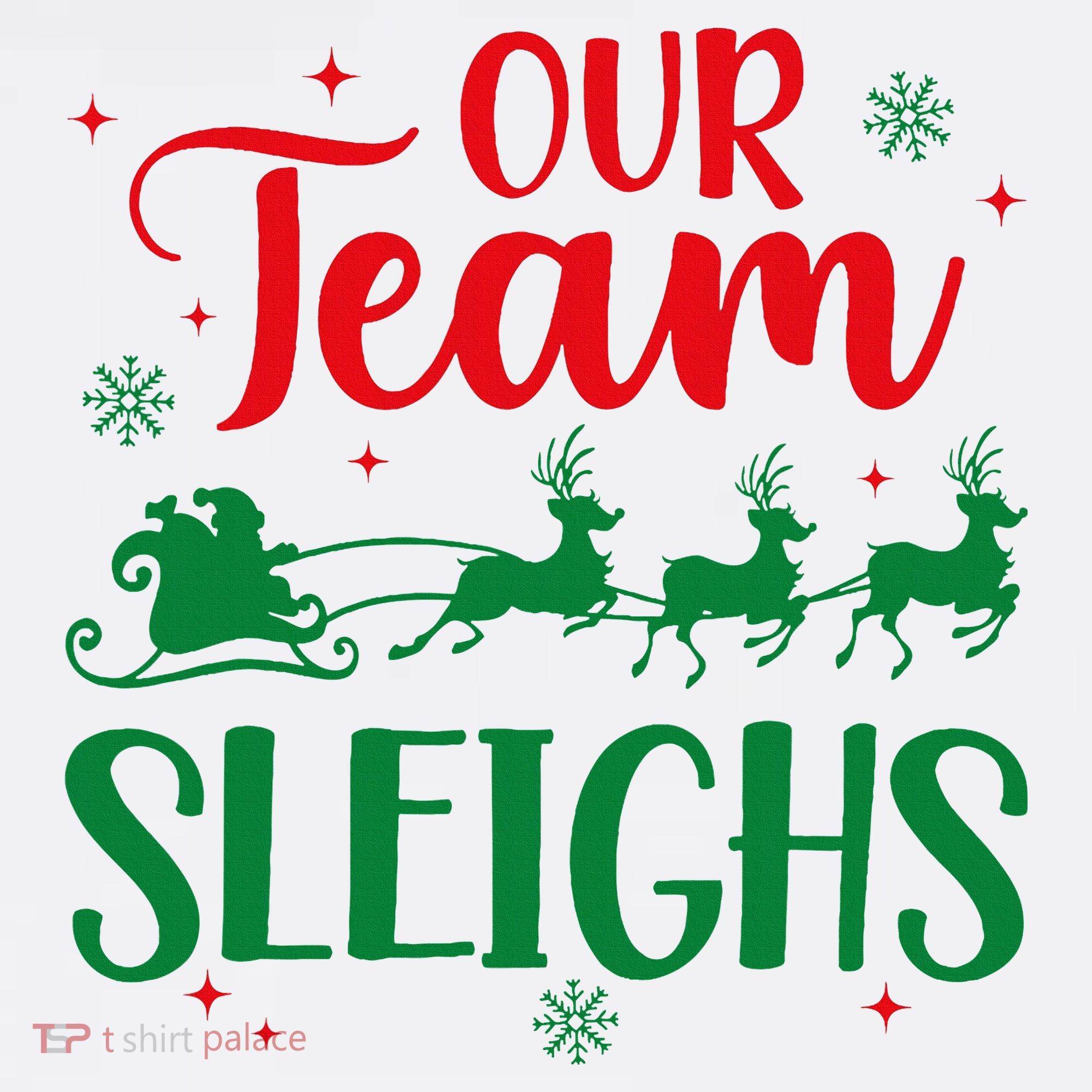 Our Team Sleighs Christmas Santa Reindeers Office Staff Doggie Tank