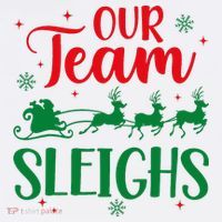 Our Team Sleighs Christmas Santa Reindeers Office Staff Sweatshirt thumb 3