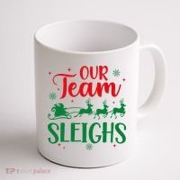 Our Team Sleighs Christmas Santa Reindeers Office Staff Coffee Mug thumb 1
