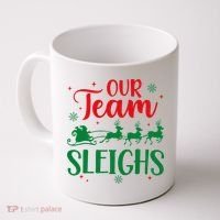 Our Team Sleighs Christmas Santa Reindeers Office Staff Coffee Mug thumb 0