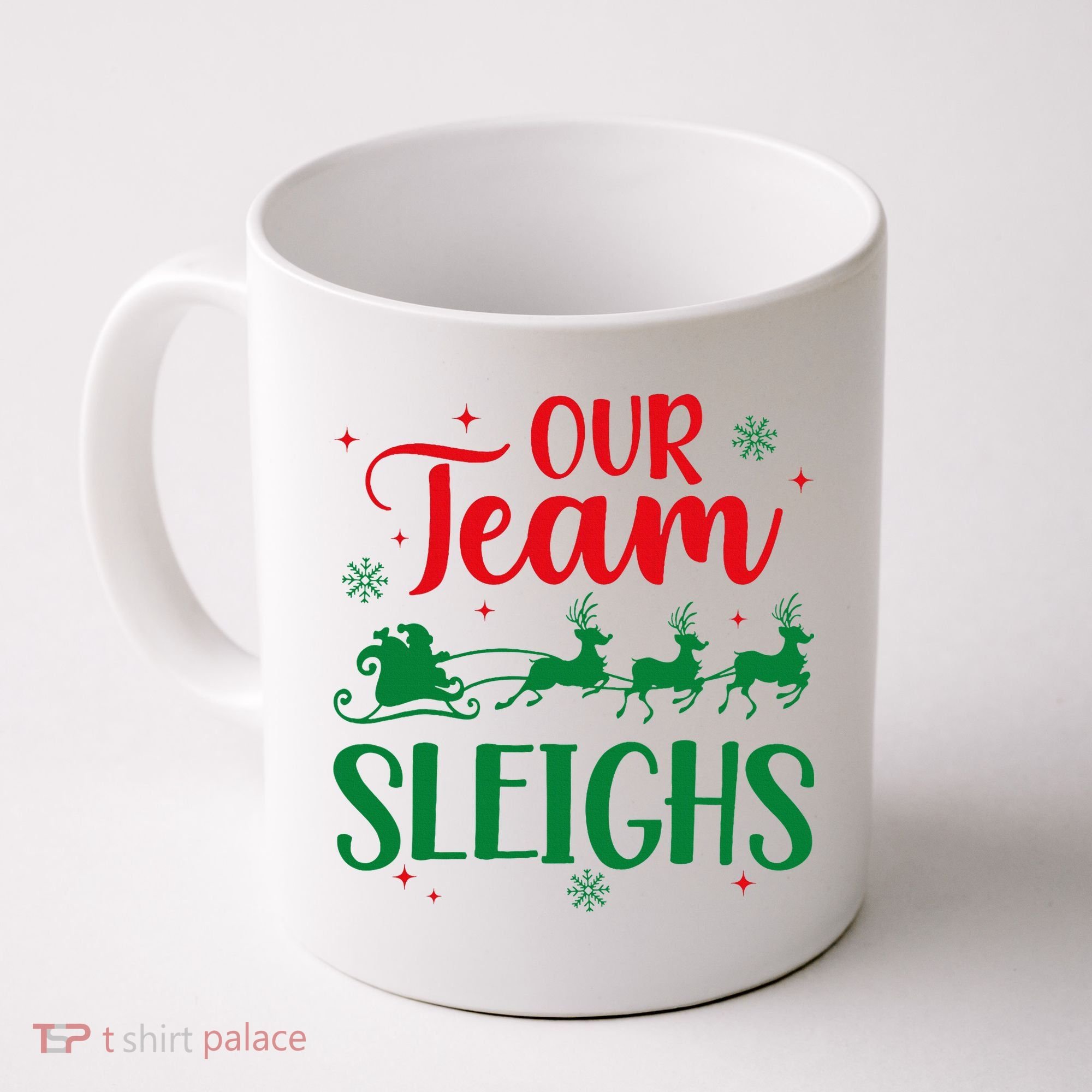Our Team Sleighs Christmas Santa Reindeers Office Staff Coffee Mug