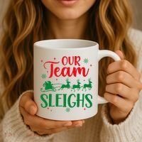 Our Team Sleighs Christmas Santa Reindeers Office Staff Coffee Mug thumb 3